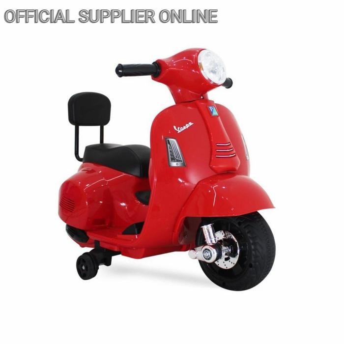 MAINAN ANAK PEREMPUAN MOTOR AKI VESPA UNIK KEREN TERBARU SNI