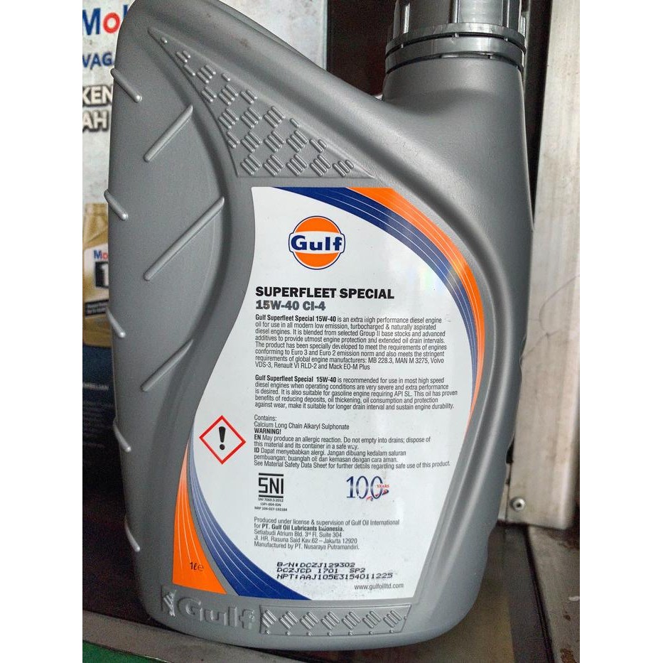 Oli Mesin Mobil Diesel Gulf Superfleet Special SAE 15W-40 Kemasan 1 Lt