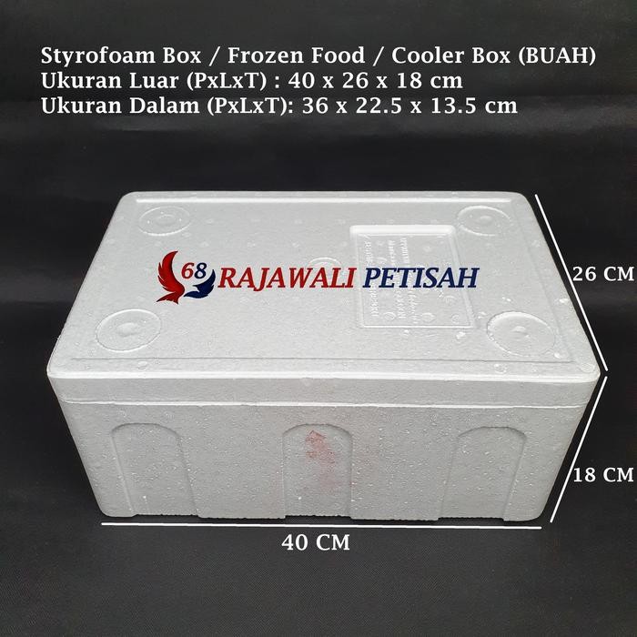 styrofoam box box sterofoam cooler box uk. 40x26x18 cm buah kode 689