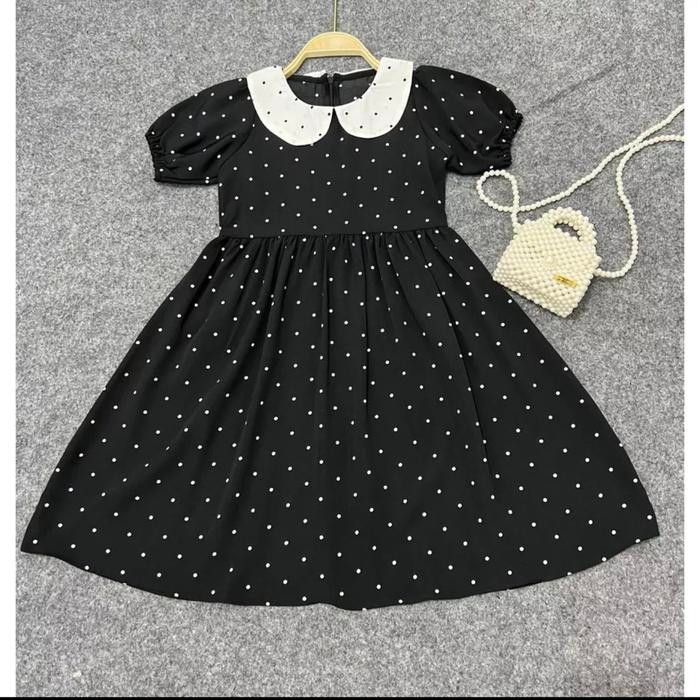 dress wednesday addams cosplay anak