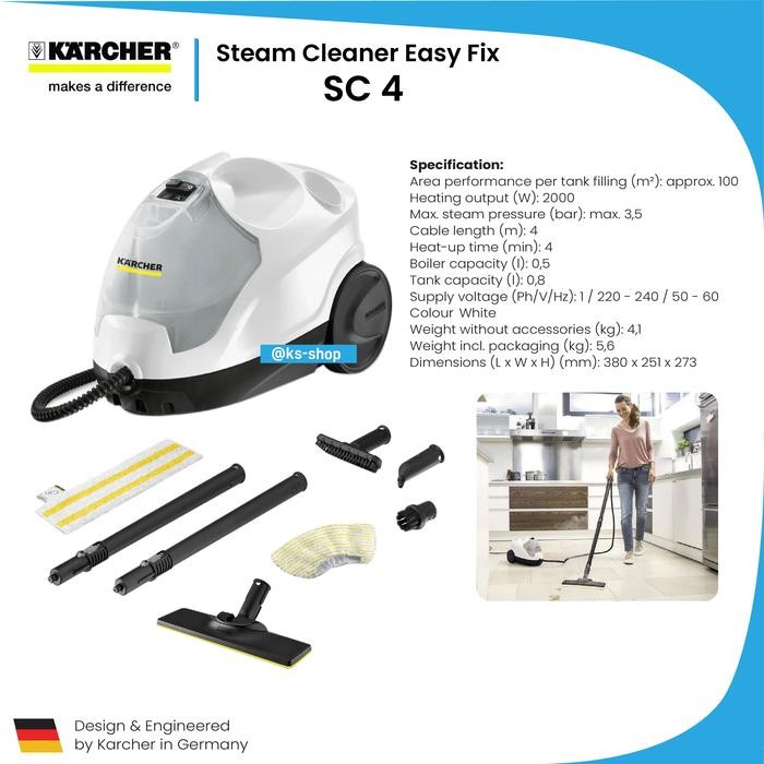 Karcher Steam Cleaner SC 4 EasyFix Karcher SC 4 EasyFix Steam Cleaner
