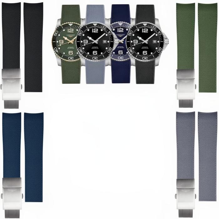 Tali Jam Tangan 21 MM Rubber Strap Longines Hydroconquest L3 8075.21