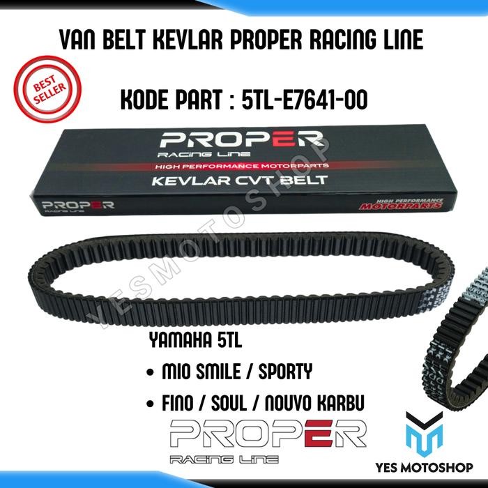 Bagus V-Belt Kevlar Proper Racing Line Mio Sporty Mio Smile Fino Karbu Soul Karbu Nouvo 100%