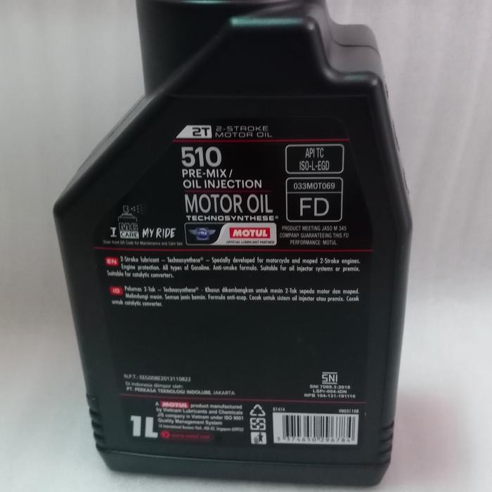 MOTUL Oli Motul 510 2T 1 Liter untuk Motor - Minyak Mesin 2 Tak 1 Liter dari Brand MOTUL -