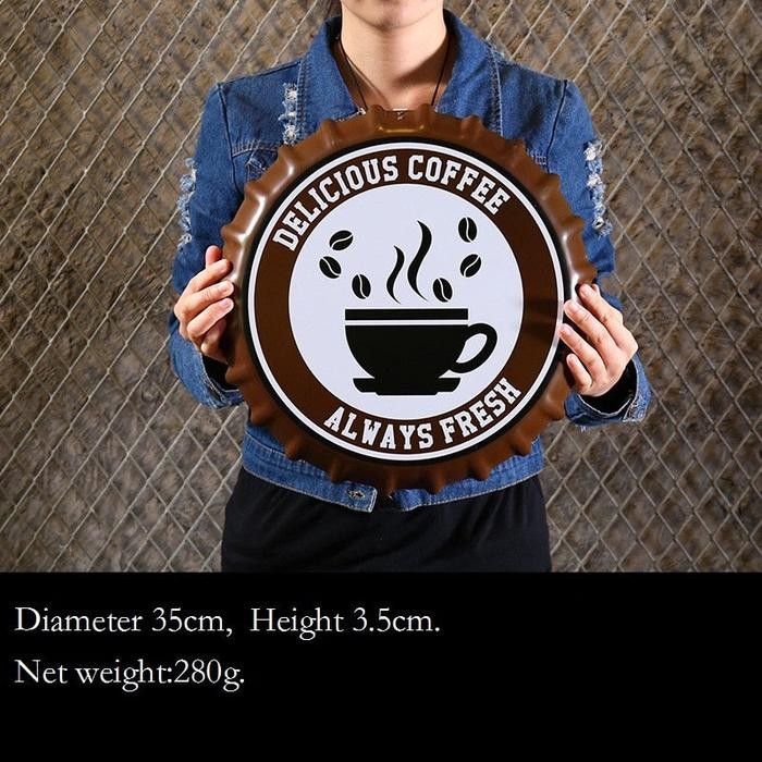 Pajangan Dinding Tutup Botol Hiasan Resto Cafe Home Decor Retro Klasik