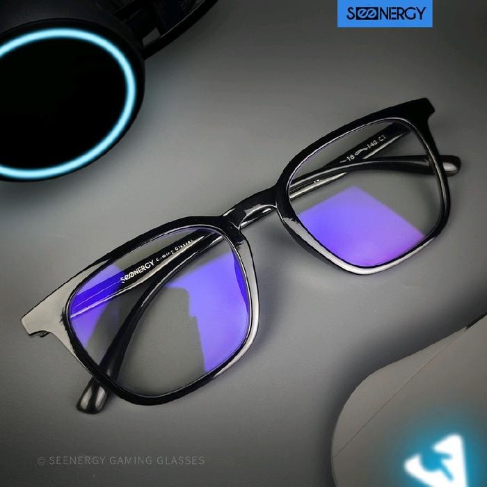 SEENERGY Kacamata Gaming Beta Black Glossy