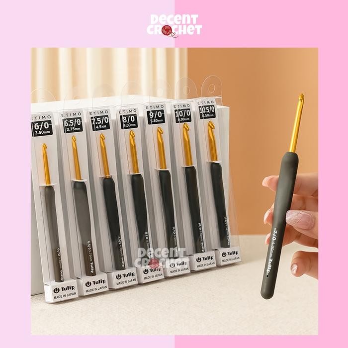 

[SATUAN] Hakpen (Alat/Jarum Rajut) Tulip ETIMO Abu-Gold / ETIMO Gray Crochet Hooks