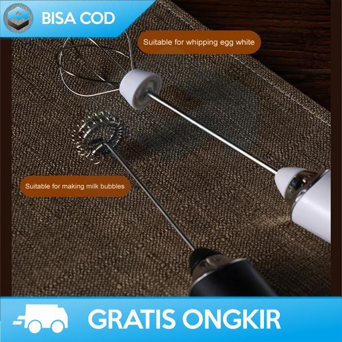Hand Mixer Charger Mini 2 In 1 Pengaduk Kopi Pengocok Telur Otomatis