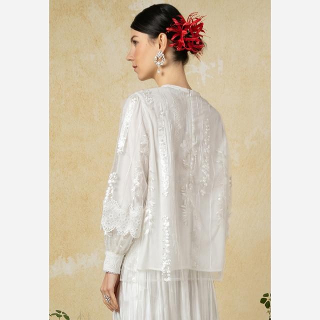 Zalia Batari Lace Sequin Top Wanita [ZL0225EAP4010A]