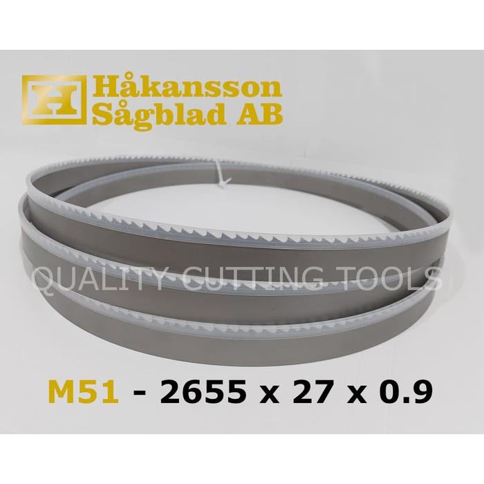 Murah Hakansson Metal Bandsaw Blade M51 / Mata Gergaji Besi 2655 X 27 X 0.9 Terlariss 