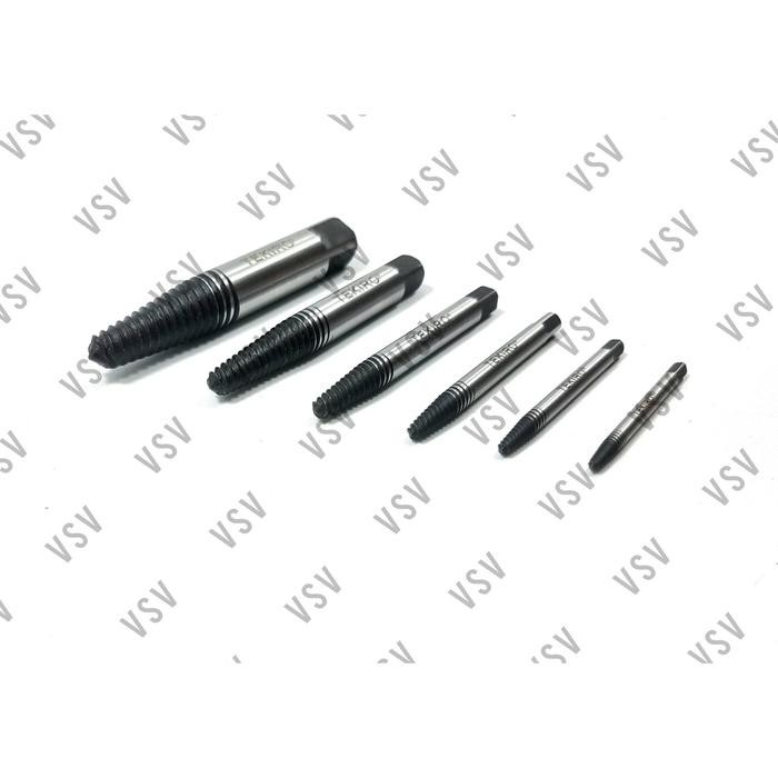 Tekiro Tap Balik Set 6Pcs Screw Extractor Pembuka Baut Patah Rusak Kran Air Patah
