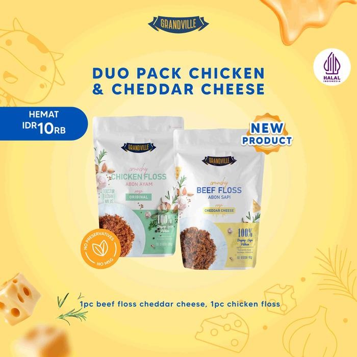 

ASLI Grandville Abon Sapi Cheddar Cheese & Ayam Duo Mix Pack - Non Msg Gluten Free READY STOCK