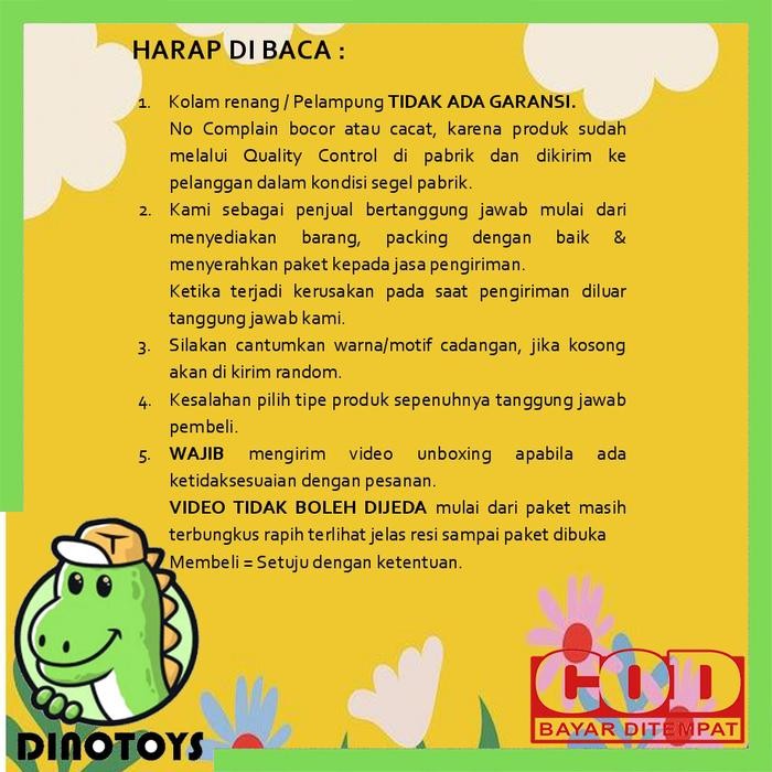 Dinotoys Kolam Renang Anak Portable Ukuran Jumbo Muat Hingga Dewasa