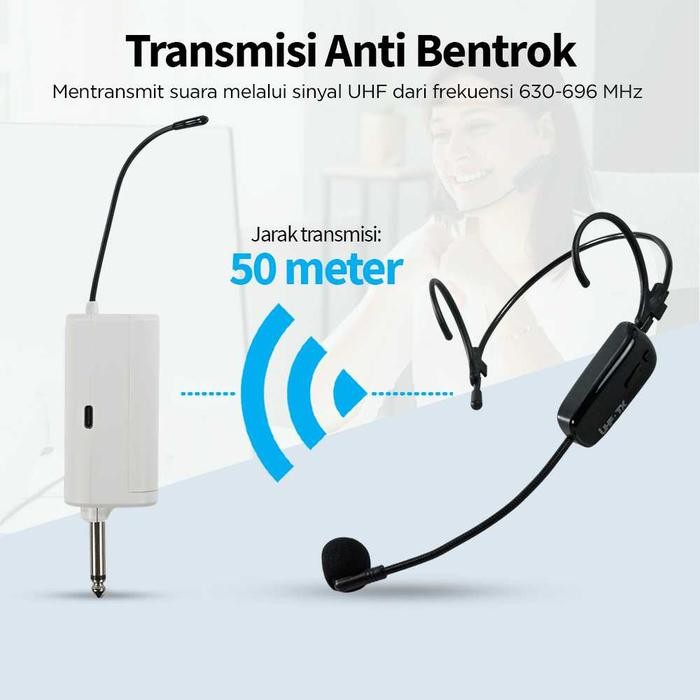 Mic Wireless Microphone Clip On Mc Bando Jepit Kepala Mic Imam Masjid