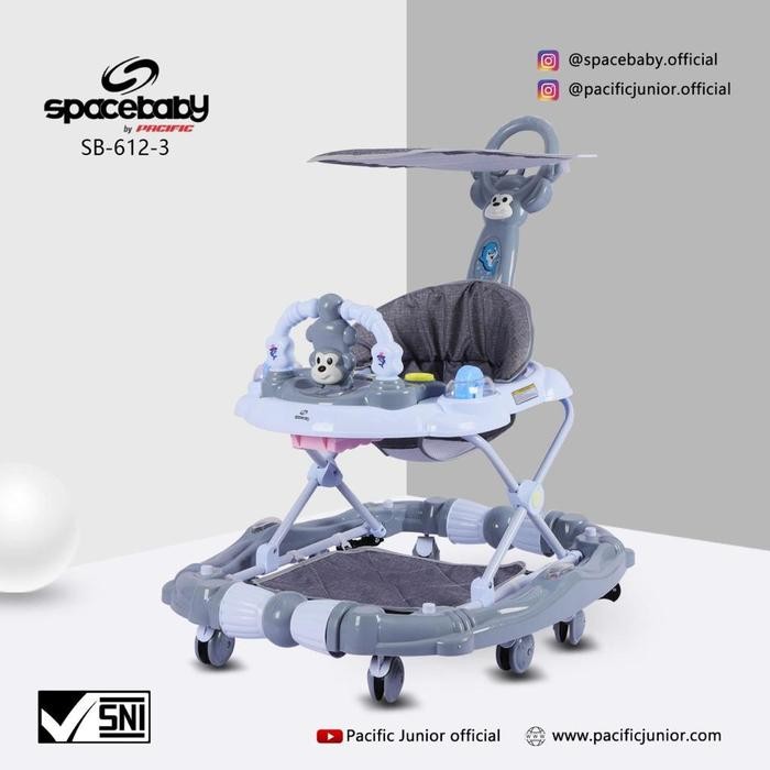 Tersedia Baby Walker SpaceBaby SB-612-3 Murah Bisa Ayun Musik & Mainan Bayi