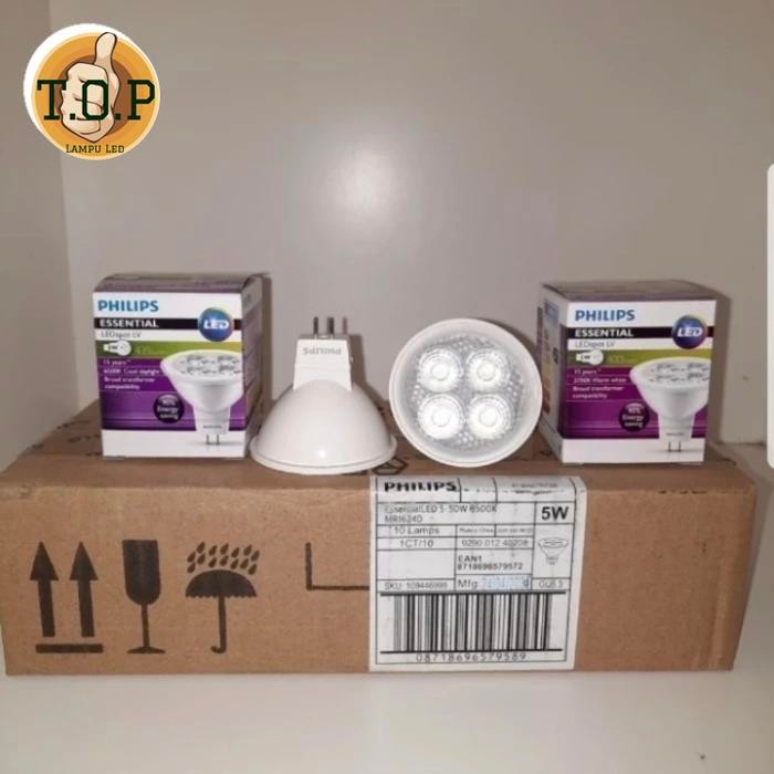 Bisa Termin Philips Mr16 5W 24D Dc 12V Lampu Halogen Spot Mr16 5W 12V
