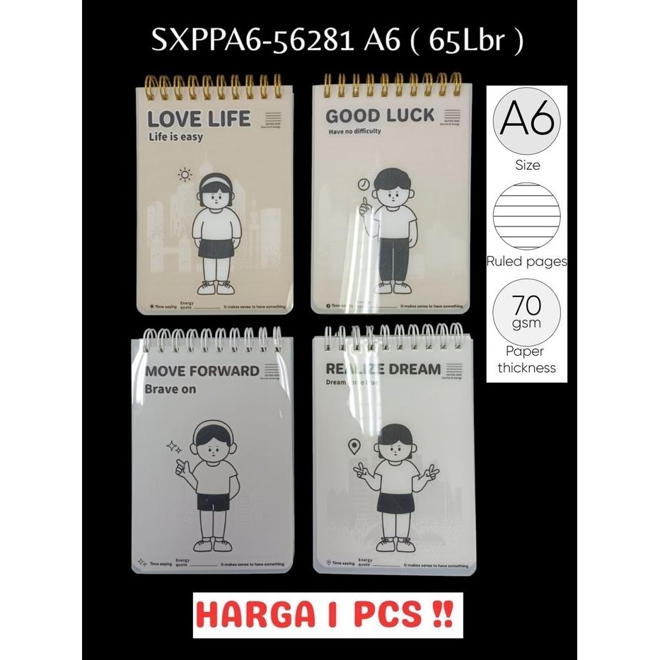 

Bisa E-Faktur! Spiral Notebook / Buku Catatan Jilid Spiral Sxppa6-56281 A6 (65Lbr)