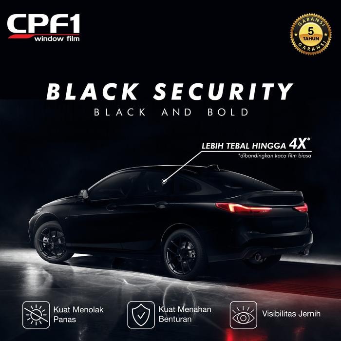 kaca film CPF1 Black Security ( Depan)
