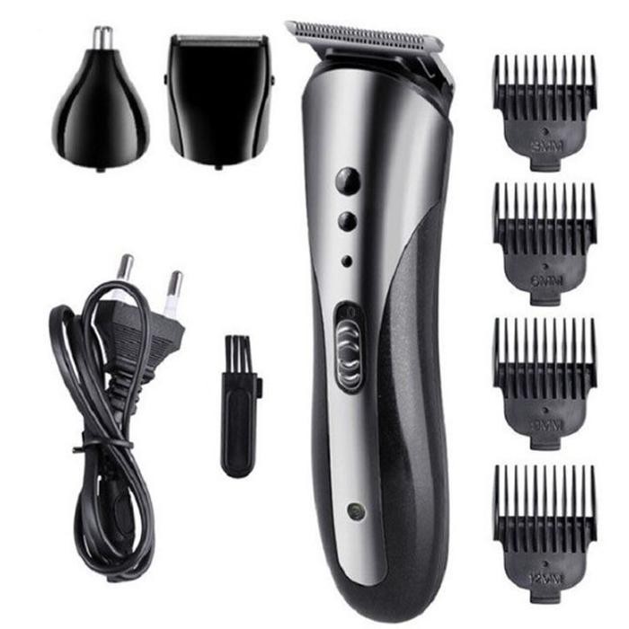 terbaik Clipper Kemei KM-1407 Sistem Cas Alat Mesin Cukur Rambut Kumis Jenggot - km1407