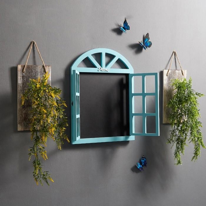 Jendela Kayu Hiasan Gantungan Dinding Windows Vintage Wall Decoration Message Board