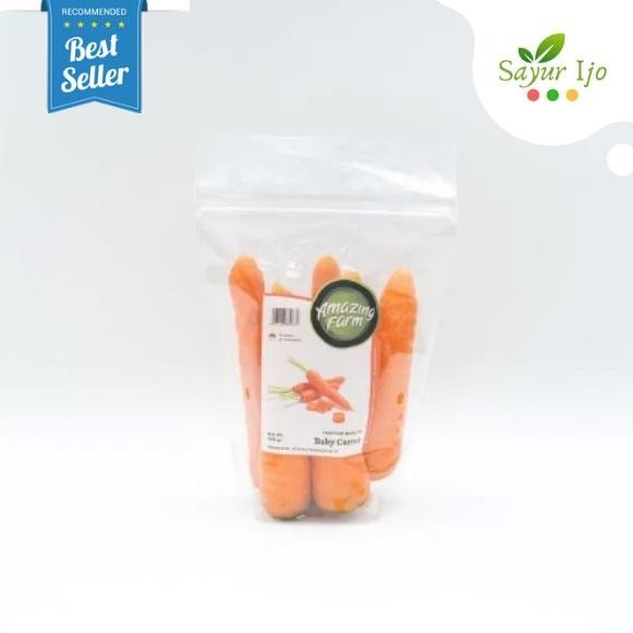 

LUXEHEALTH- Baby Carrot Amazing Farm 500 Gr / Pack Fresh Wortel Sayur Hijau Segar