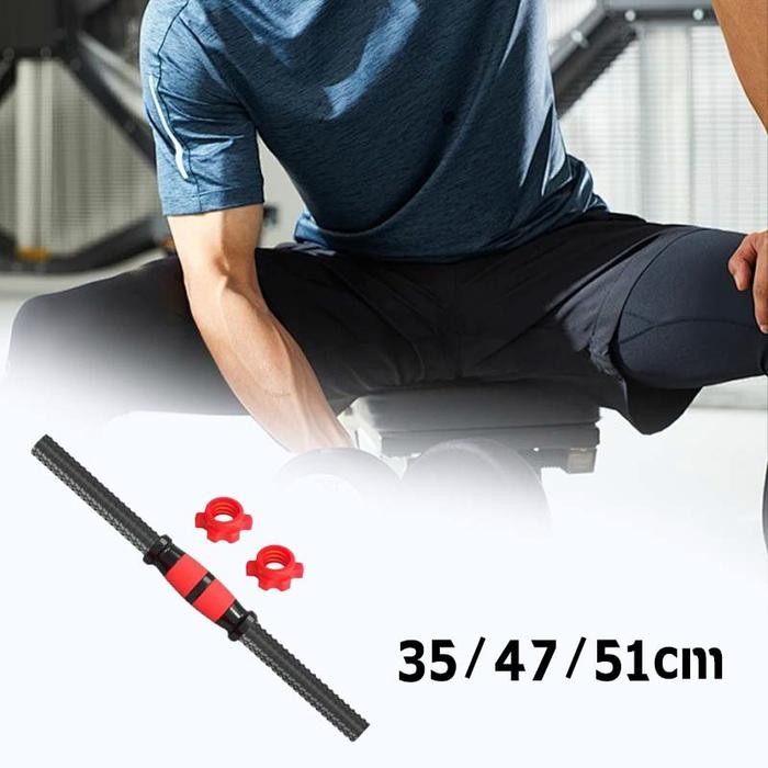 Barbell Stickbar Dumbell 35-51cm Stik Barbel Panjang Anti-Slip Stik Barbel Lurus Bar Dumbell