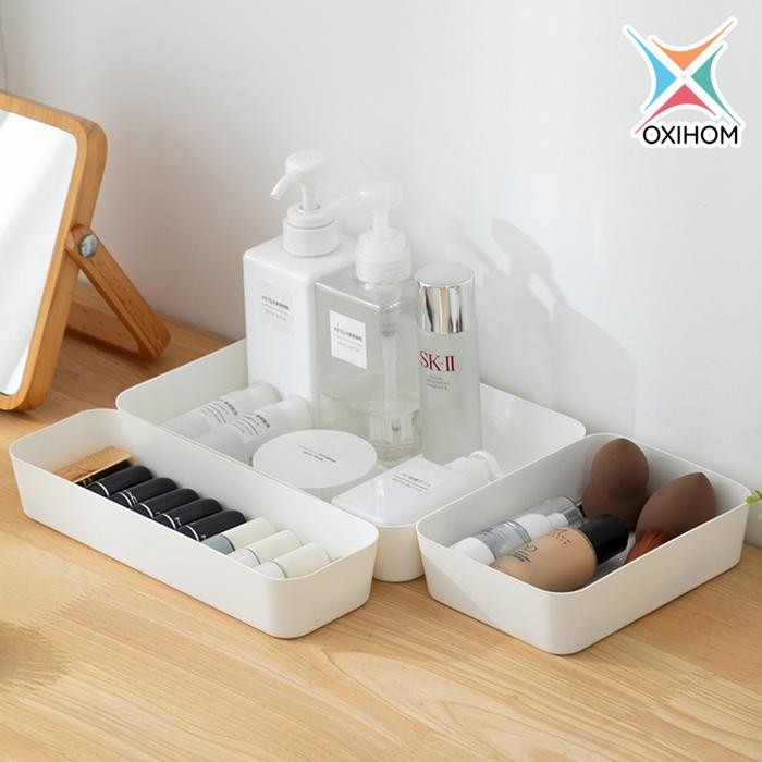 

Oxihom Rak Tempat Kotak Penyimpanan Sendok Garpu Kosmetik Stationary Serbaguna Laci Plastik Dapat