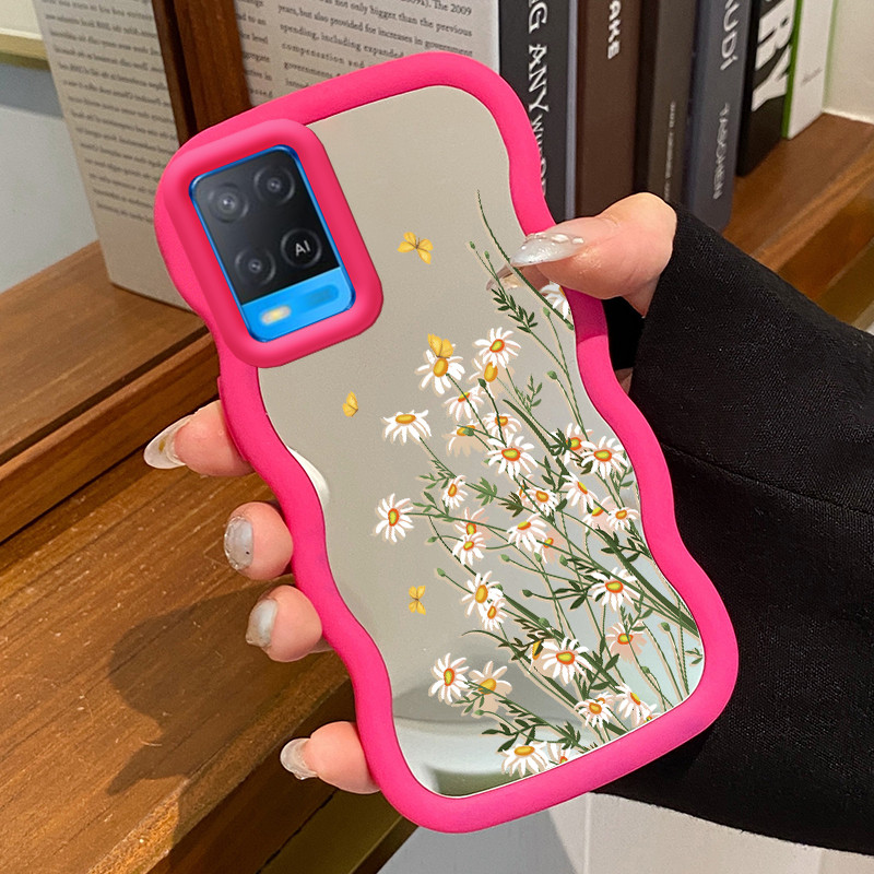 Casing Untuk OPPO A54 Case Casing Lavender Pola HP Cesing Macaron Kasing Mirror Silikon Softcase