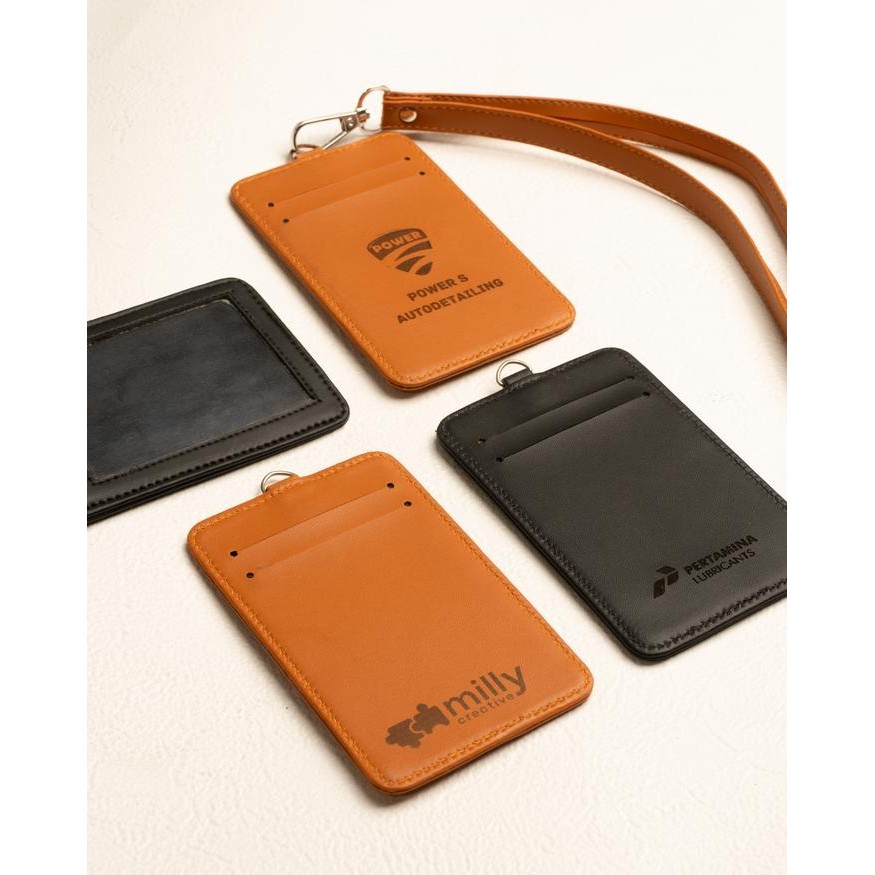

Ready Custom Name Tag Id Card Kulit Premium Lanyard Logo / Nama (1 Hari Jadi)