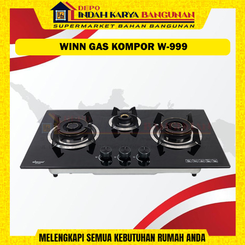 WINN GAS W-999 – Kompor Tanam 3 Tungku Kaca Tempered