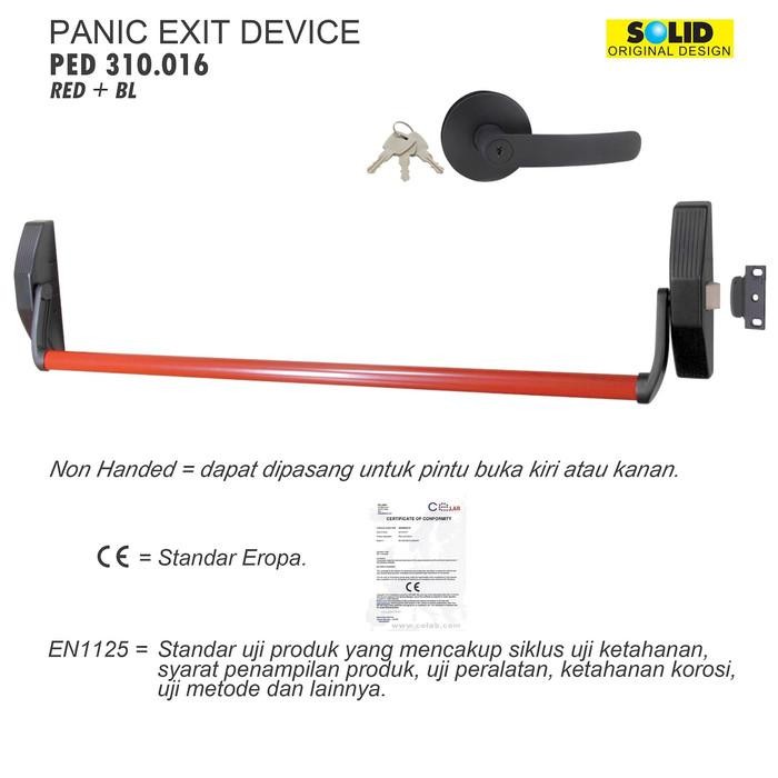 Pilihan- Bar Handle Pintu Darurat/Panic Exit Device Solid Ped 310 + 016