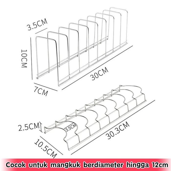 Vinnatsu Rak Piring Mangkuk Stainless/.Rak Piring Stainless Minimalis/Stainless Rak Piring