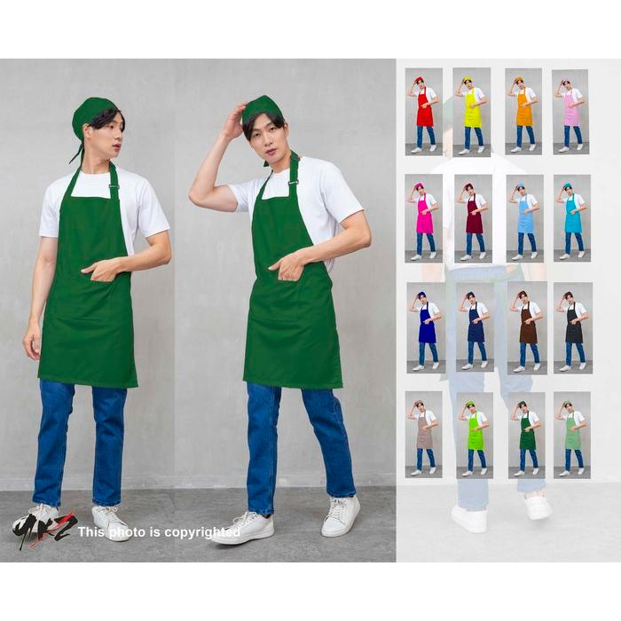 APRON POLOS HIJAU BARISTA /RESTO/CAFE/WAITERS/APRON KITCHEN CUSTOM