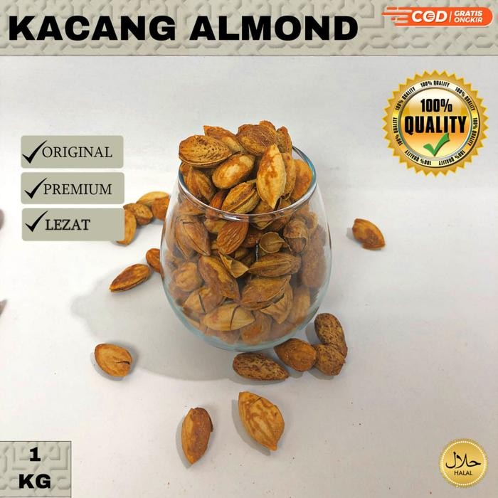 

Kacang ALMOND Roasted Milk flavour 1 Kg Kacang Kulit Almon Panggang Cemilan Food