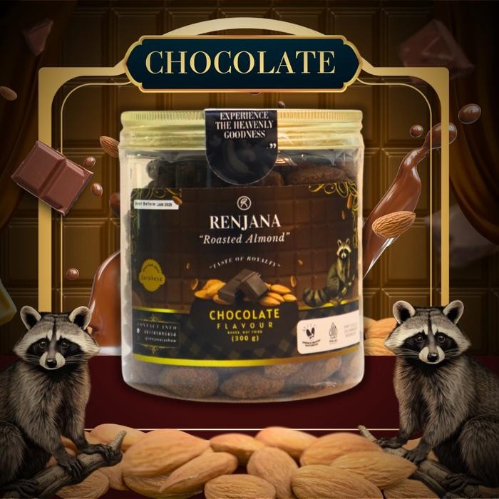 

CHOCOLATE - Kacang Almond Oven / Almond Panggang / Roasted Almond RENJANA CASHEW 300gr