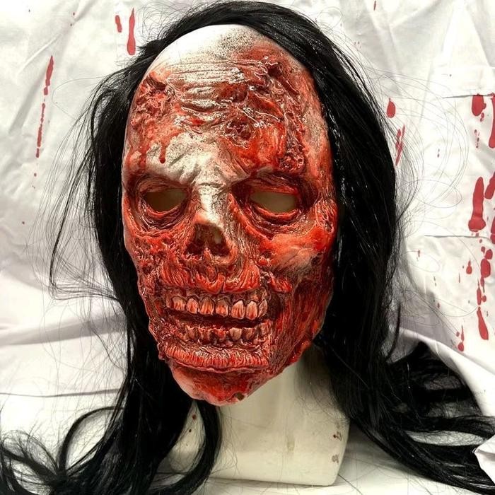 topeng seram topeng setan muka hancur muka merah seram Mainan prank Latex