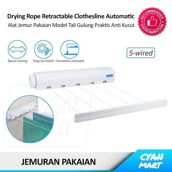 JEMURAN BAJU AUTOMATIC DRYING ROPE CLOTHESLINE ALAT JEMUR PAKAIAN