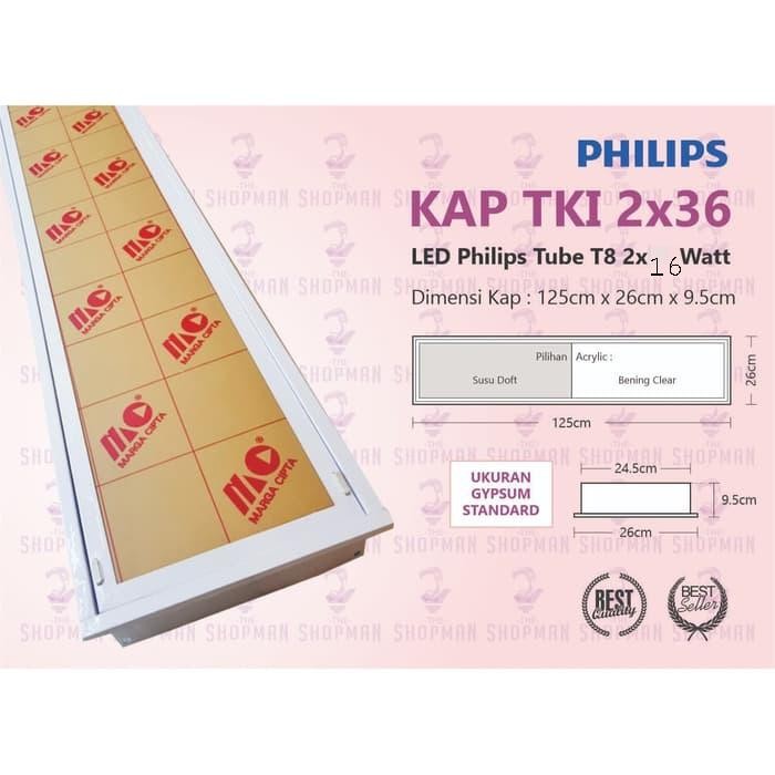 TKI acrillic led tube 2x16 watt