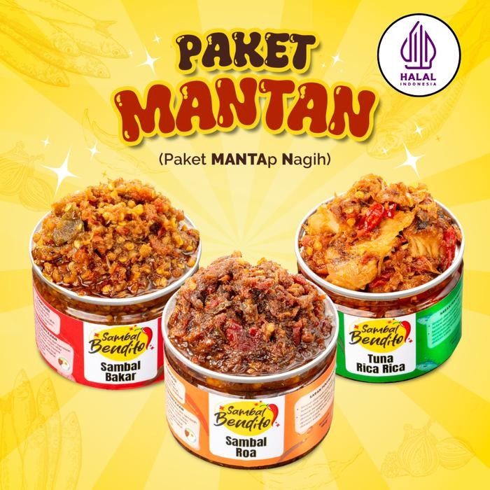 

BENDITO Paket Mantan Sambal Roa Ikan Asap Asli Khas Manado dan Sambal Bakar Saji Halal Homemade dan