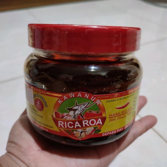

Kawanua Rica Roa / Sambal Roa toples Bulat Besar Oleh-Oleh Makanan Masakan Higienis dan Halal Asli