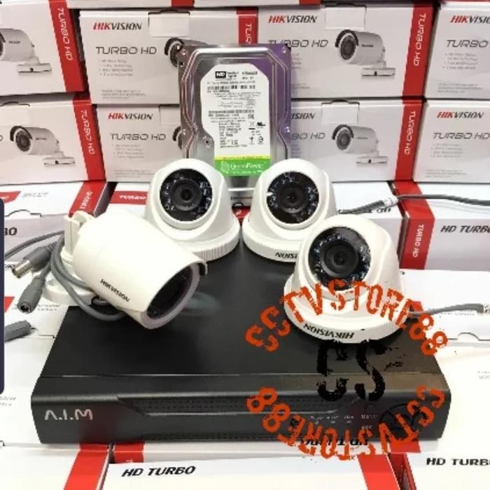 PAKET CCTV HIKVISION MURAH 4 KAMERA 2mp PAKET CCTV 4 CH HIKVISION 2mp
