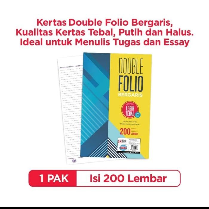 

Jual Rugi! Kertas Double Folio Bergaris 200 Lembar 70 Gr Sidu