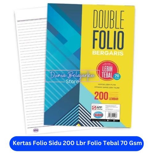 

Hot Sale! Kertas Folio Bergaris Sidu 200 Lbr Double Folio Tebal 70 Gsm
