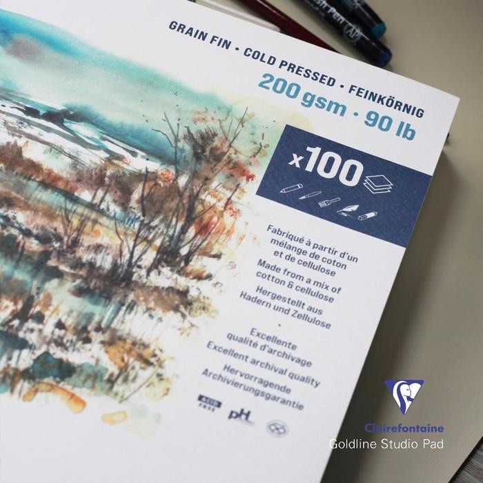 

Kertas Cat Air Clairefontaine Goldline Studio Watercolor Pad Mix Media