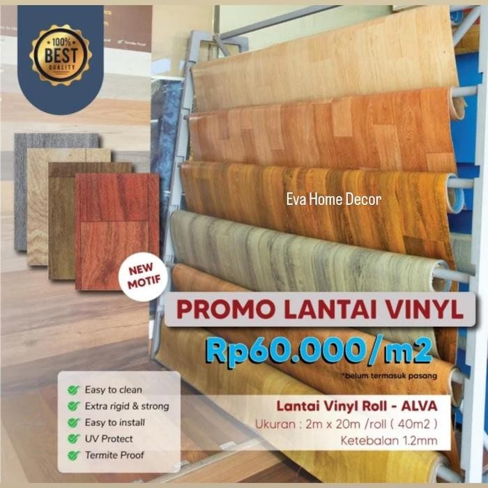 Jual Rugi Karpet Vinyl Lantai Motif Kayu / Vinyl Alva Untuk Lantai