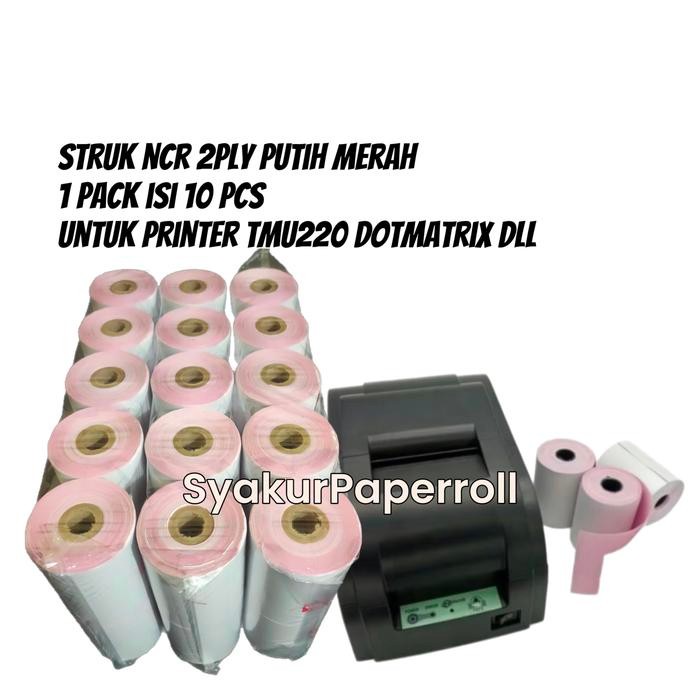 

Kertas kasir NCR 2PLY(RANGKAP 2) ukuran 75x60 paket 10 Roll