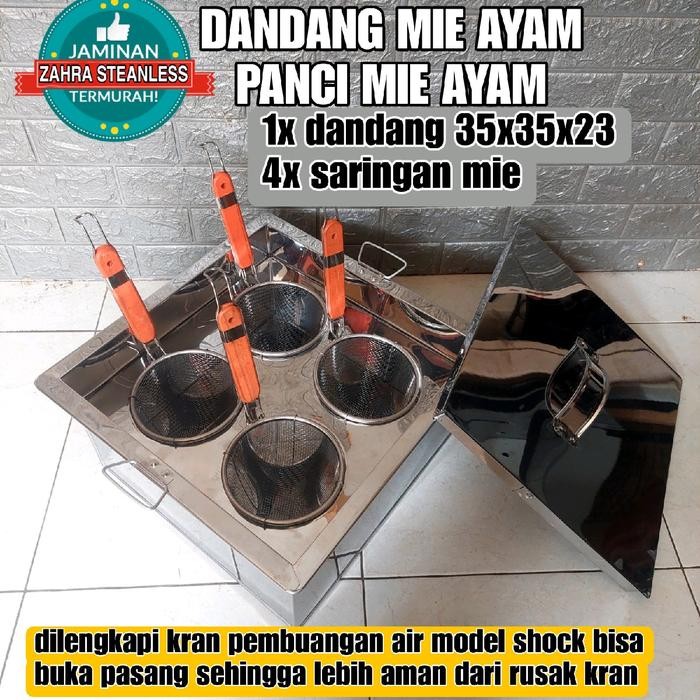 

Pilihan- Dandang Mie Ayam 4 Lubang Lengkap / Panci Mie Ayam / Tong Mie Ayam
