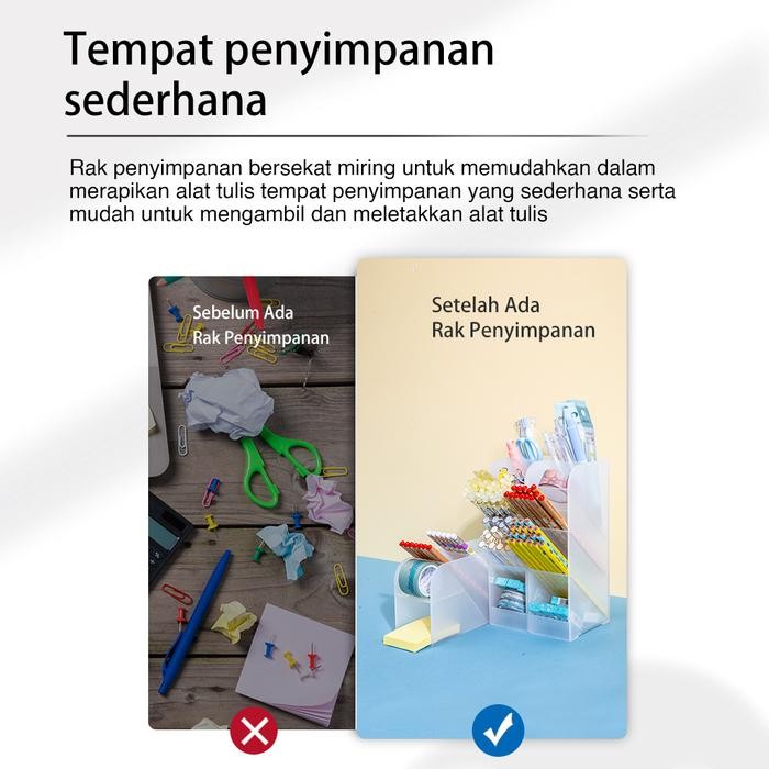 

jjm - Deli Pen Holder Rak Tempat Alat Tulis Transparan 5 Slot/Kotak 8932