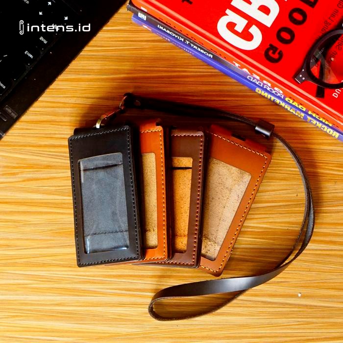 

jjm - Intens.id Gantungan ID CARD HOLDER KULIT ASLI + TALI NAME TAG KULIT ASLI LANYARD ID CARD KULIT