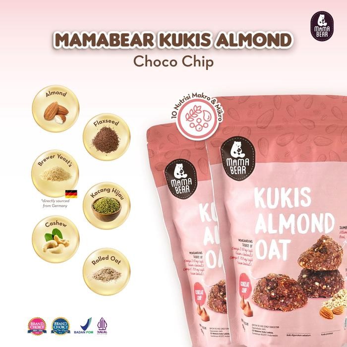 

MamaBear [BUY 3 GET 4] Kukis Almond Oat Special Promo GET Cookies & Cream Cookies Mungil BPOM Halal